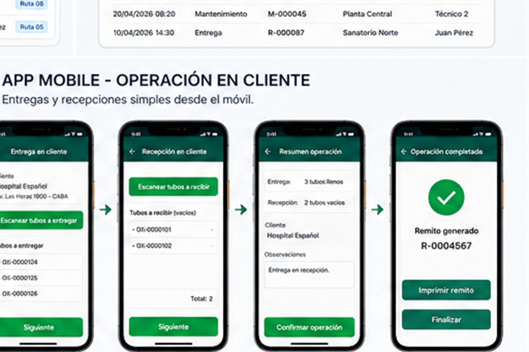 Slide app mobile operación en cliente